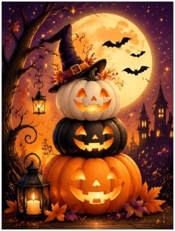XTCIXAL Diamond Painting Halloween, Diamond Art Kits for Adults, 12x16 Inch