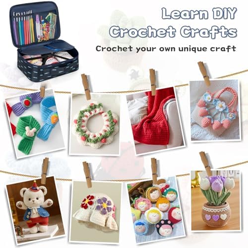 GMAK Crochet Kit for Beginners Adults, All in One Crochet Set Include Yarns