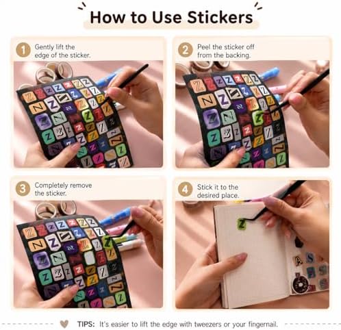 1600+ Pcs Vintage Letter Stickers Book for Scrapbooking DIY Crafts Notebook
