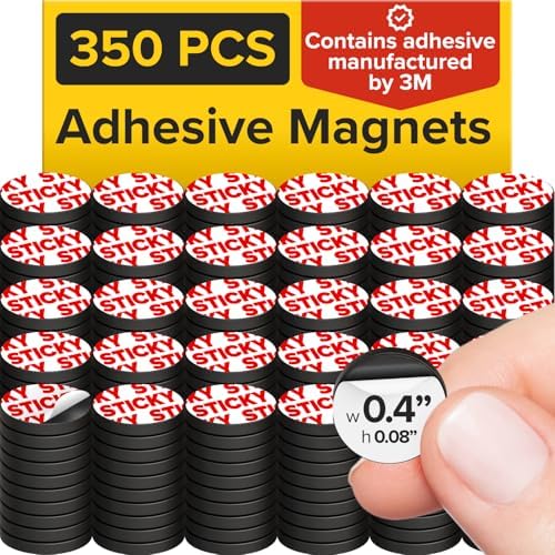Sticky Flexible Adhesive Magnets for Crafts, 0.4"x0.08" (10x2mm), 350 pcs