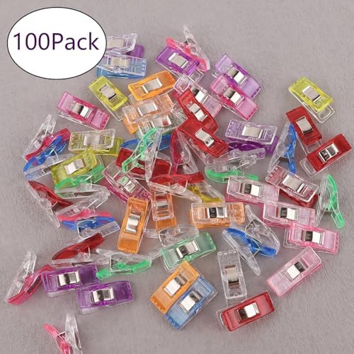 GDMINLO 100 Pack Multipurpose Sewing Clips for Quilting and Crafts with Tin Box, Assorted Colors