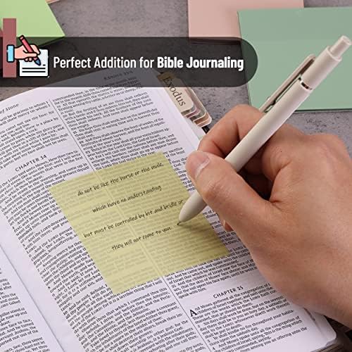 Mr. Pen- Transparent Sticky Notes, 3" x 3", 12 Pads, 600 Sheets | See Through Self-Adhesive Notes for Bible Journaling and Studying, Water-Resistant, Easy to Peel, Clean Removal