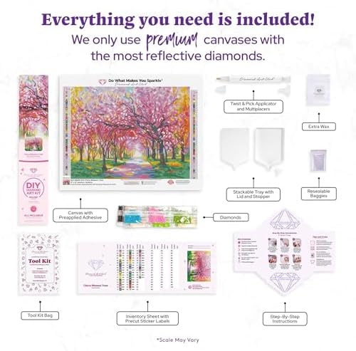 DIAMOND ART CLUB Cherry Blossom Trees Diamond Art Kits for Adults