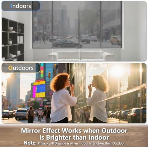 LEMON CLOUD One Way Window Film Window Tint for Home, Silver 17.5″ x 78.7″