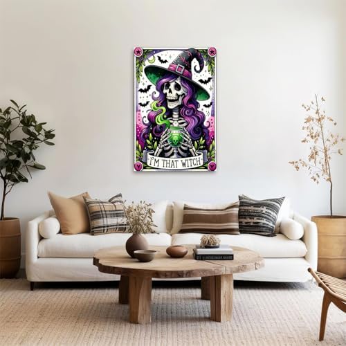 GOUOYANA Paint By Numbers Kit for Adults-Skull I'm that Witch Funny Canvas | Adult Paint by Number Kits on Canvas for Painting DIY Skull I'M THAT WITCH Painting by Numbers for Home Wall Art Gift 12X16in