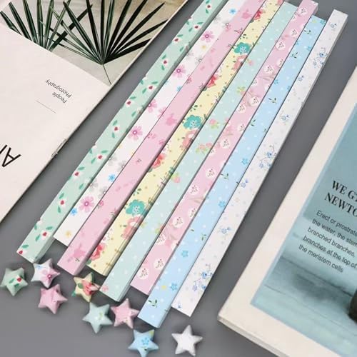 520 Sheets Star Paper Strips, Colorful Origami Lucky Star Paper for DIY Hand Crafts, Cute Artistic Creativity Folding Strips for Diary Recording, Home Decoration & School Project