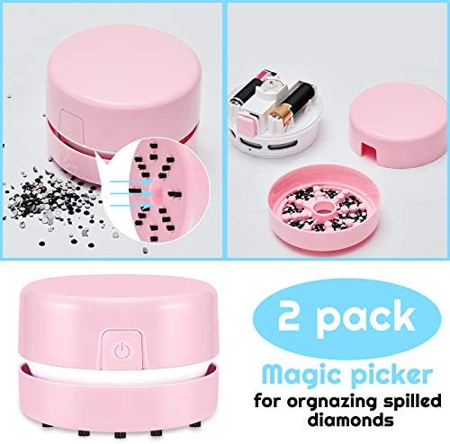 Honoson 2 Pcs Diamond Painting Tool Cleaner for Diamonds, Pink, Blue