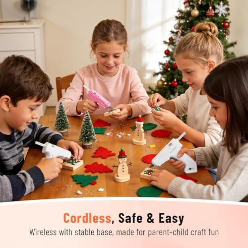 Katerk 3.7V Cordless Hot Glue Gun Kit with 15 Glue Sticks, 90s Fast Heating