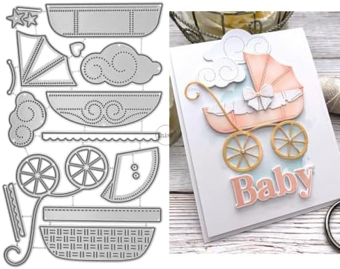 Patchwork Stroller Clouds Metal Cutting Dies for Card Making