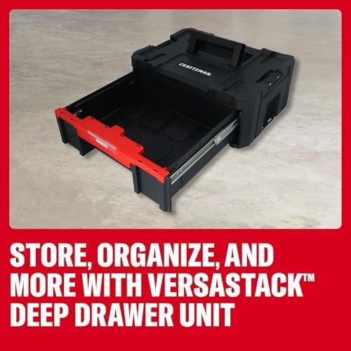 CRAFTSMAN VERSASTACK Tool Box, 16.9 In. Single Deep Drawer Plastic Tool Box Organizer, Heavy Duty 16.5 Lb. Load Capacity (CMST17803)