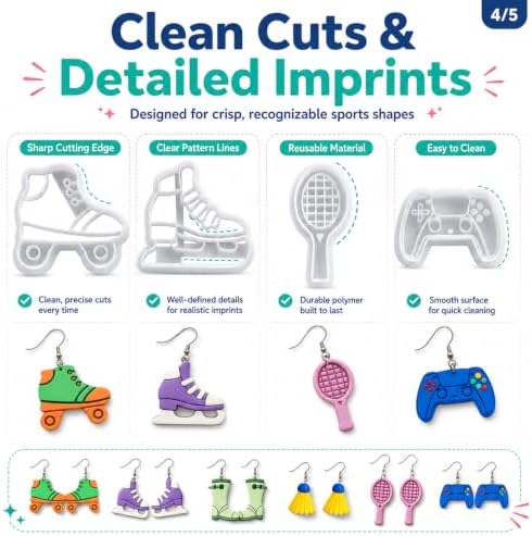 9Pcs Sports Polymer Clay Cutters