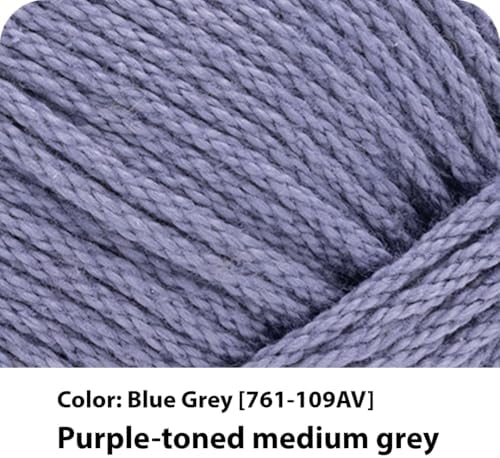 Lion Brand Yarn, 24/7 Cotton Mercerized Lightweight Yarn for Knitting, Crochet, and Crafts, Blue Grey, 3 Pack, 185 Yards of Natural Fiber for Breathable Tops, Durable Bags, and Easy-Care Dish Cloths