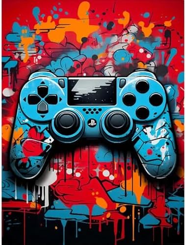 VeGuude Graffiti Gaming Controller Diamond Art Kits for Adults (12x16 Inch)