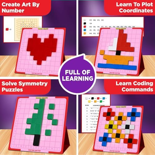 Doctor Jupiter Girls' First STEM Pixel Art Kit for Kids Ages 5+