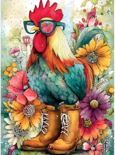 YOLENIX Fashionable Rooster Diamond Art Kits for Adult Diamond Painting Kit