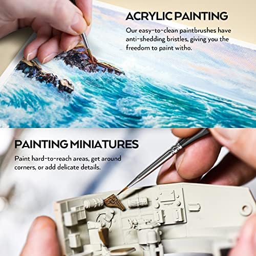 Nicpro 15 PCS Detail Paint Brushes, Miniature Paint Brushes for Detailing