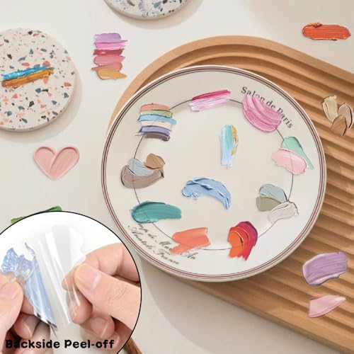 60pcs Cute Palette Shapped Stickers Scrapbook, Self-Adhesive Waterproof Vinyl Sticker for Laptops, Aesthetic Decor Journal Stickers Planner Accessories for Luggage, Water Bottles