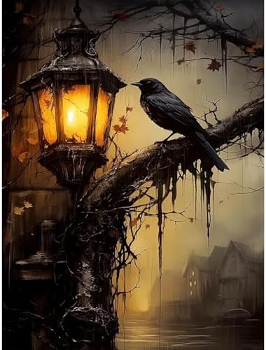 Gothic Crow Diamond Art Kits for Adults, Arts and Crafts for Adults 12x16in