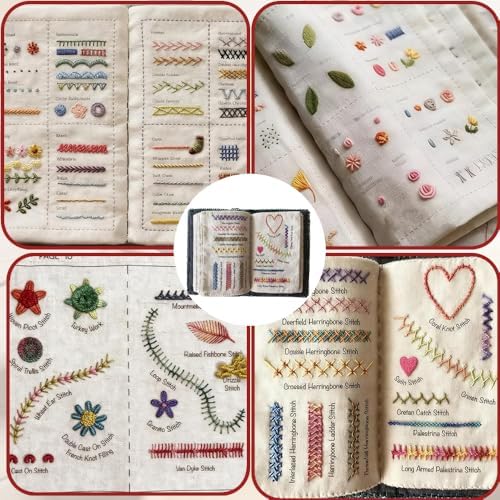 OYSMY Embroidery Stitch Book Kit,2026 New Embroidery Kit with 86 PCS Sewing Kit,Includes Illustrated Guide to 106 Universal Embroidery Stitches for Beginners and Craft Lovers(3 Set)