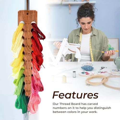 Savina Embroidery Floss Organizer, 20-Hole Cross Stitch Thread Holder Storage Tool, Accessory for Cotton Thread Craft DIY Sewing Storage.