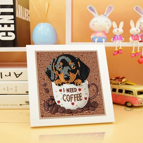 Dog Diamond Art Painting Kits for Kids with Frame Ages 4-8-12 (7x7 inch)