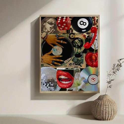 Diamond Art Kits for Adults, 5D Retro Collage Diamond Painting Kit 12x16 in