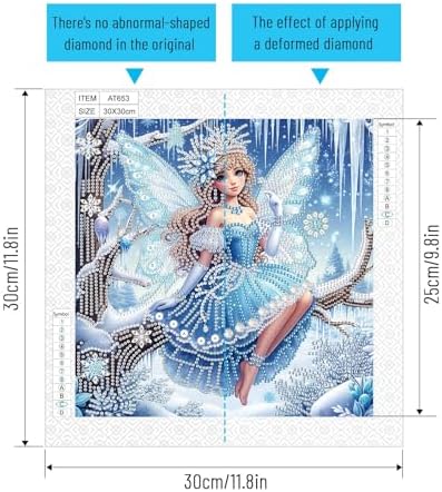 Diamond Art Painting Kits for Adults Butterfly Fairy Princess, 5D Special Shape Diamond Art Kits for Beginners, Crystal Rhinestones Diamond Art Painting for Home Wall Decoration Gift 12×12 inch