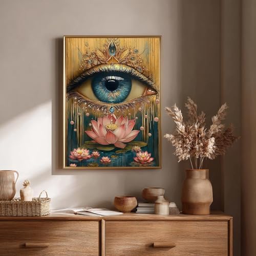 CRZMODE Eye Paint by Numbers Kit for Adults, Eye Paint by Numbers for Adults, Acrylic Painting Crafts for Home Decor Gift (16x20inch)