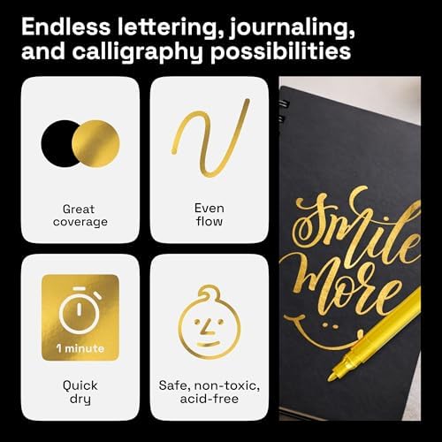 ARTISTRO Gold Paint Pens - Various Tips - Set of 5