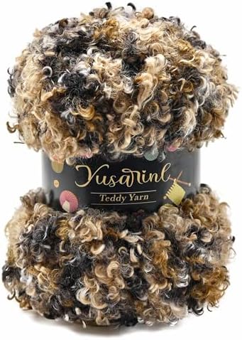 (32 Colors Available) Yusarinl Teddy Bear Yarn,Fuzzy Yarn for Crochet Polyester Plush Fur for Crafts Fluffy Fuzzy for Knitting(3.35 oz, 40 yds)-Puppy