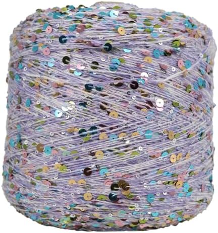ECYC Ltd 153 Yards Cotton Sequin Yarn, Sparkle Sequin Thread for Knitting & Crocheting, DIY Craft Projects