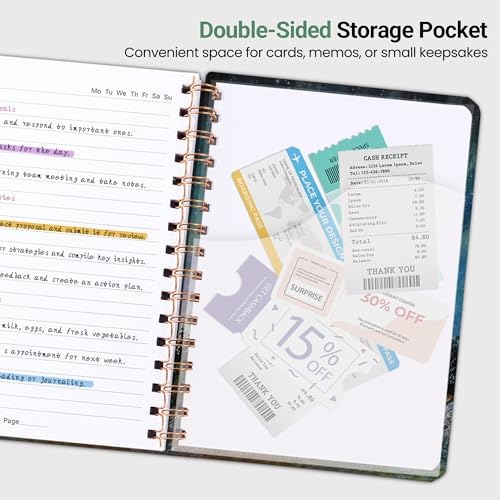 Lined Spiral Journal Notebook, A5 College Ruled Notebook for Note-Taking