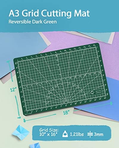 G+ Self healing Crafting Mat 12" x 18", Double-Sided Cutting Board 5-Ply Rotary Cutting Mat for Crafts, Fabric, Quilting, Sewing, Hobby, Precision Project