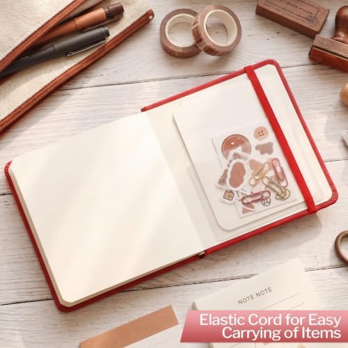 Hardcover Pocket Sketchbook, 5" × 5", 80 Sheets Small Sketch Book, Red