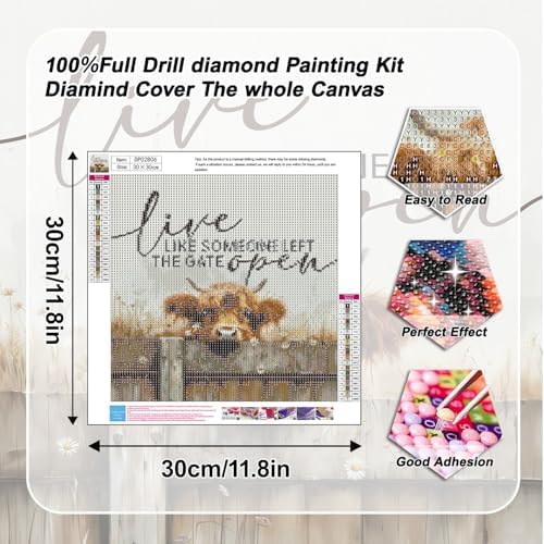 GOUOYANA Highland Cow Diamond Art Kits for Adult-Diamond Painting Wall Art