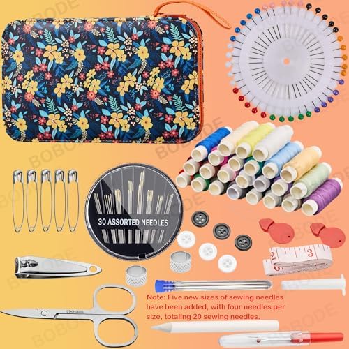 Bobode Travel Basic Cute Sewing Kit with 140PCS Sewing Accessories