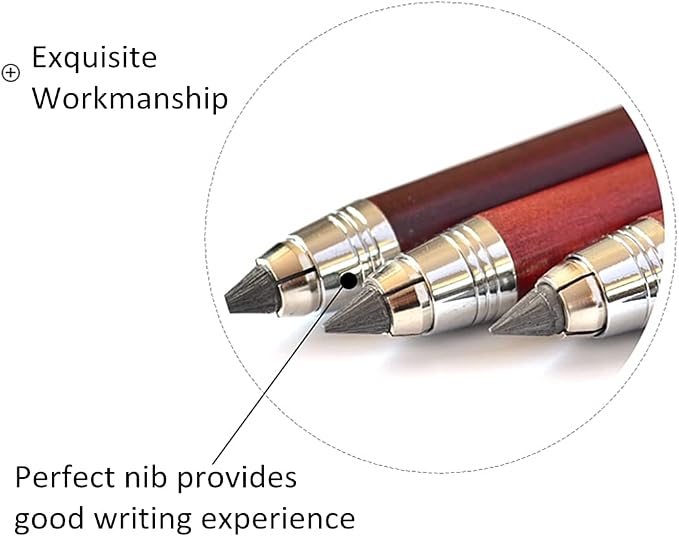 5.6mm Lead Holder Sketching Mechanical Pencil Retractable Drawing Charcoal Pencil Automatic Wooden Sketch Pencil with Gift Box for Artists Beginners Engineers Graphing Crafting School Art Supplies
