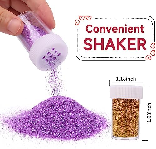 Holographic Fine Glitter Set, Multi Assorted 20 Colors Arts and Craft Glitter, Ultra Fine Glitter Powder Sequins for Resin Epoxy Tumbler Nail Body Face Hair Decoration Weddings Flowers Festival