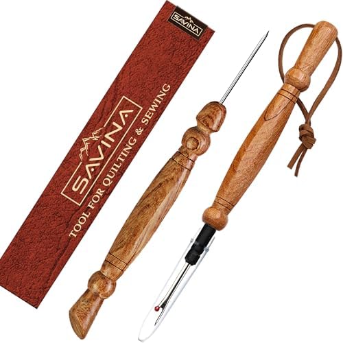 Savina Seam Rippers & Stiletto for Sewing/Quilting, Thread Ripping Tool, Presser - Precision Placement Tool for Getting Seams to Lay Correctly - Wooden Sewing Quilting Tools Set