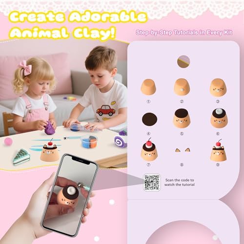 Nicella Air Dry Clay Kit, 12 Cakes Modeling Clay for Kids, Model Magic with Sculpting Tools and Tutorials, Safe & Non-Toxic, DIY Arts & Crafts School Projects, Home Party Favors for Boys & Girls