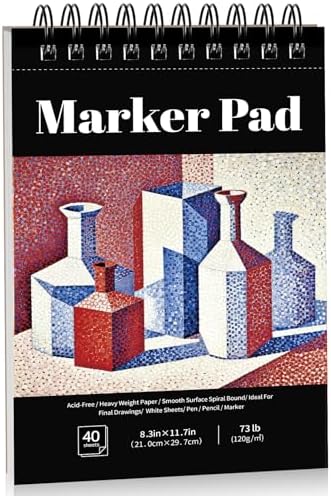 8.3 × 11.7 in Marker Paper Pad, 120gsm Bleedproof Alcohol Marker Sketchbook