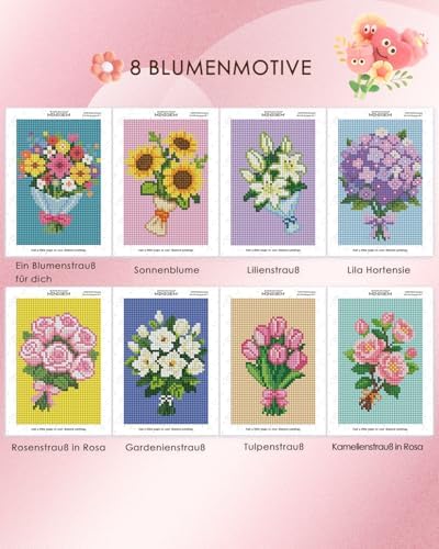 forever young Bouquet Small Diamond Art Kits, 5x7 Inch Canvas