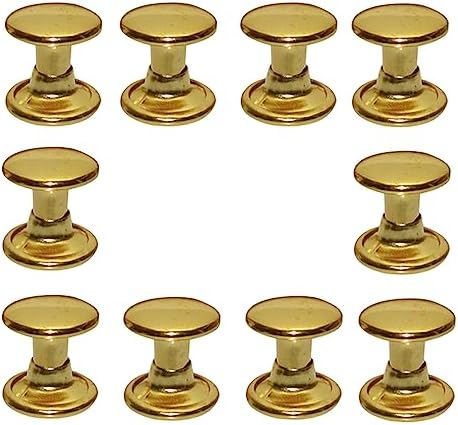 160sets Stainless Steel Leather Rivets Double Cap Rivet Tubular Metal Studs Repairs Decoration Craft Accessories for Leather Craft Clothes Shoes Bags Belts (10mm Gold)