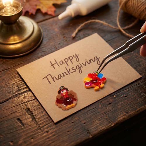 60Pcs Mini Resin Turkeys Thanksgiving Flatback Charms Turkey Craft