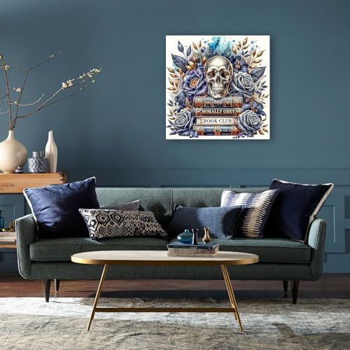 Diamond Art Kits for Adults,Skull Book Diamond Painting Kits 14x14in