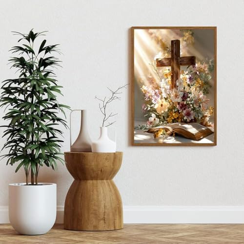 YOLENIX Cross Diamond Art Kits for Adult Diamond Painting Kit for Beginner