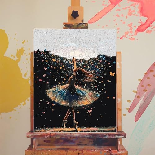 Ballet Paint by Numbers for Adults - Dancer Paint by Number on Canvas