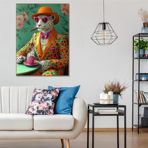 BAWKENTON Diamond Art Kits for Adults, DIY Cheetah Wall Decor