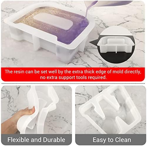 Gartful 7 Inch Large Letter Molds for Resin, 3D W Capital Alphabet Epoxy Resin Mold, A to Z Thick Resin Letter Molds for Making Letters, Word Sign Art, DIY Crafts, Making Cake, Party Home Decor