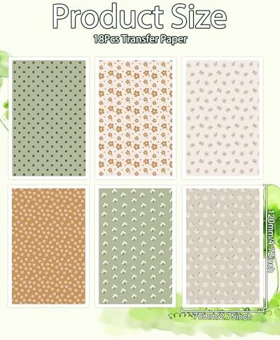 Puocaon Flowers Clay Transfer Paper - 18 Pcs Small Flowers Polymer Clay Transfer Sheets for Jewelry Earrings Making